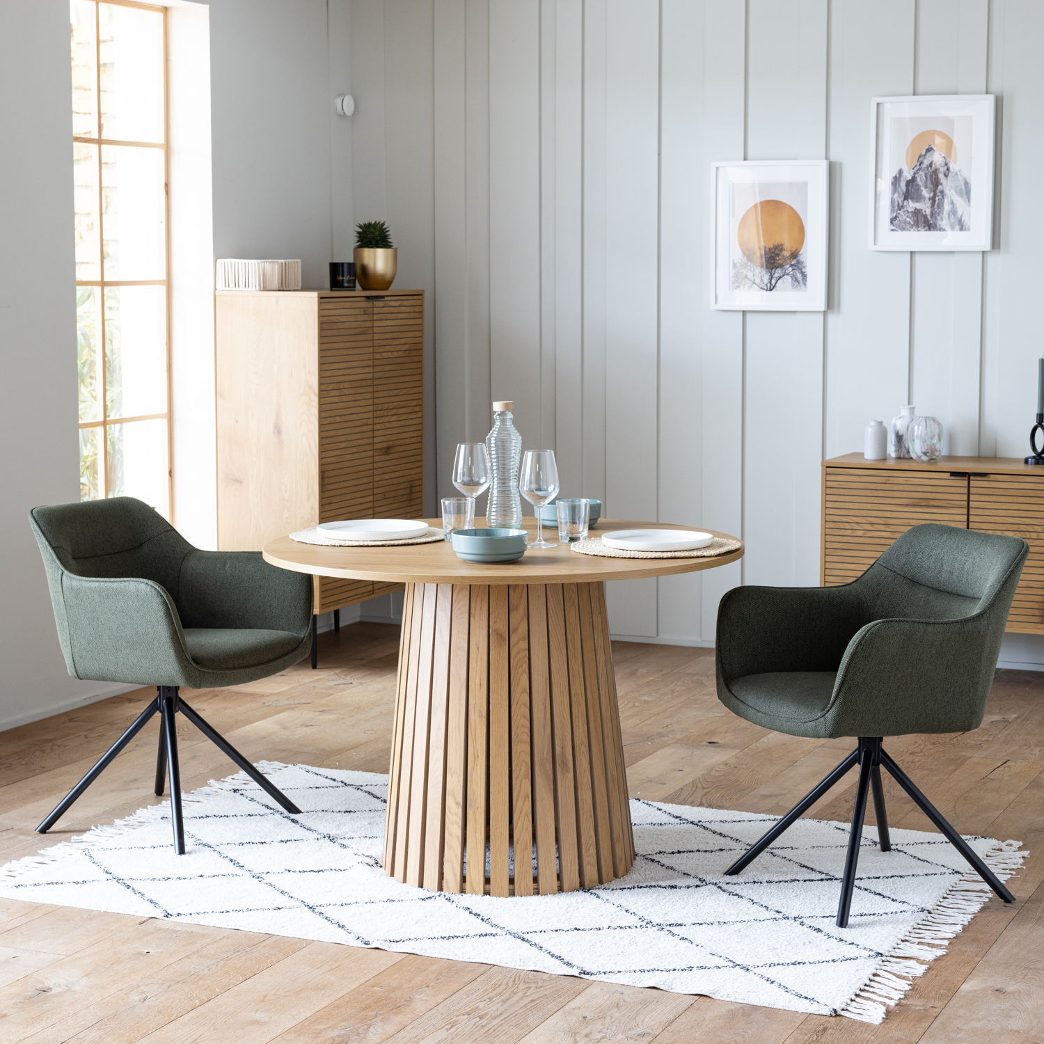 Set van 2 groene stoffen stoelen DANNA